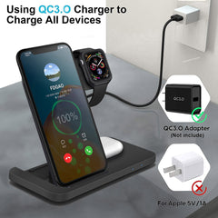 3in1 Wireless Fast Charger Dock Station-QPD